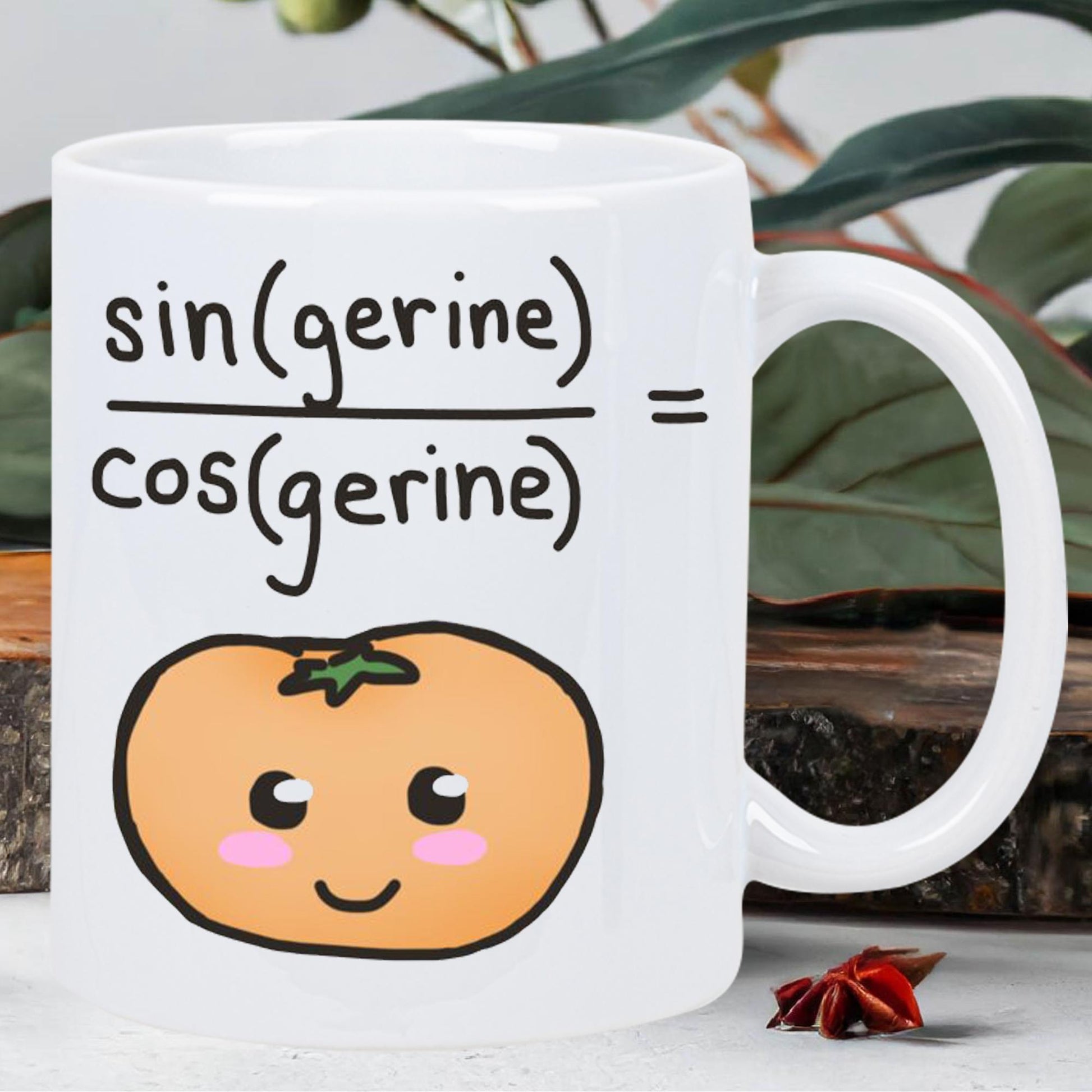 Tailorly White Ceramic 11 oz Mug - Sin Gerine Cos Gerine Cute Smiling Orange Fruit With Happy Face And Pink Cheeks Tangerine