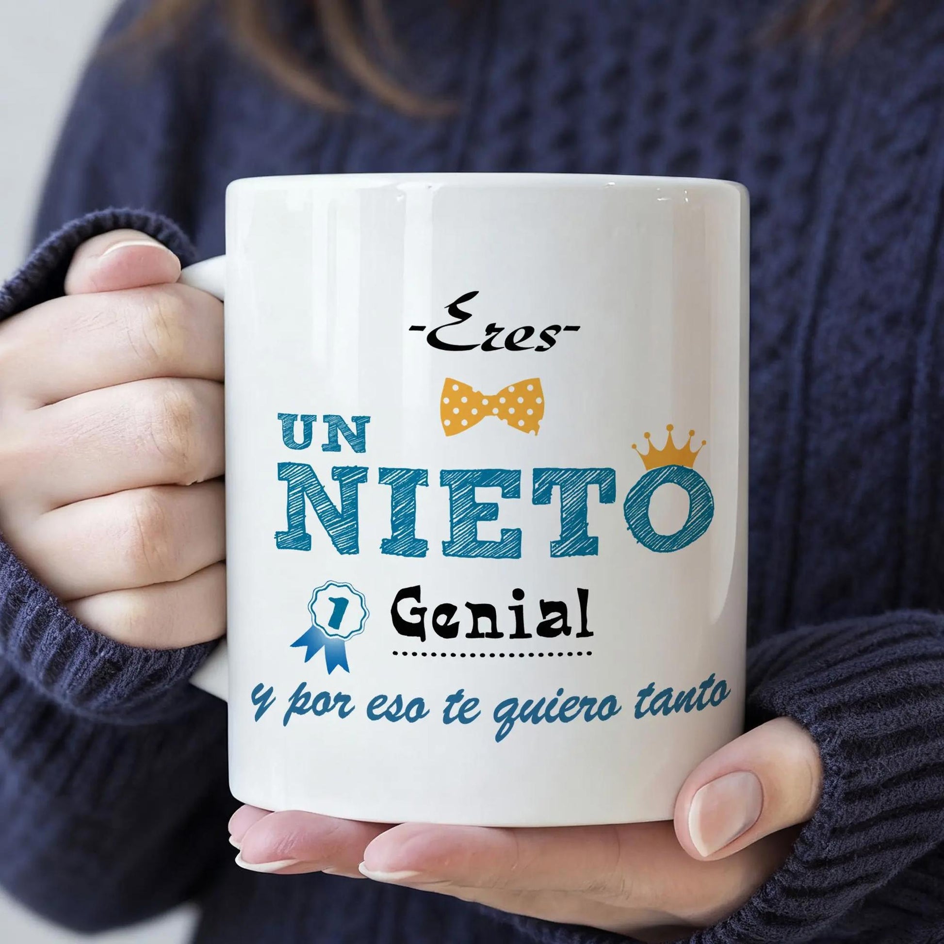 Tailorly White Ceramic 11 oz Mug - Polka Dot Bow Tie And Achievement Ribbon On Pristine Ceramic Surface Mug
