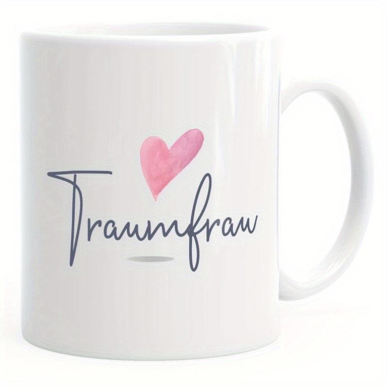 Tailorly White Ceramic 11 oz Mug - Delicate Pink Watercolor Style Artistic Symbol Of Love Floating On Background Heart
