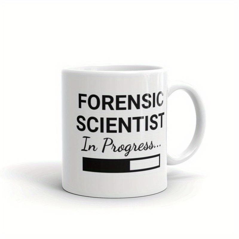 Tailorly White Ceramic 11 oz Mug - Forensic Scientist In Progress Minimalist Black Loading Bar Indicating Status On White Background Mug