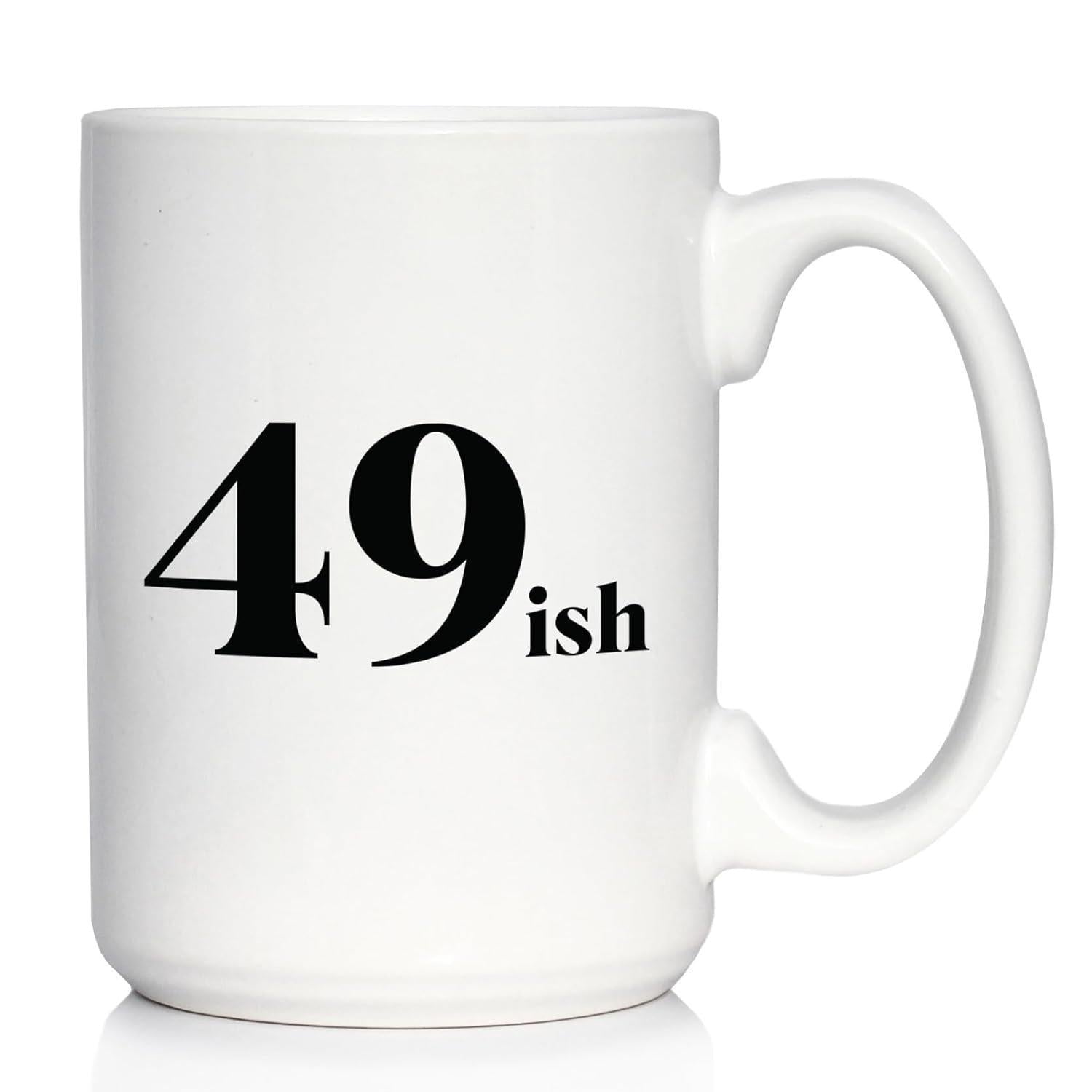 Tailorly White Ceramic 11 oz Mug - 49ish Minimalist White Ceramic Vessel With Bold Black Typography Surface Mug