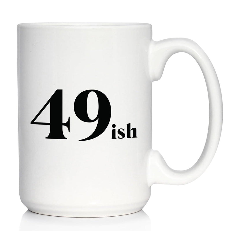 Tailorly White Ceramic 11 oz Mug - 49ish Minimalist White Ceramic Vessel With Bold Black Typography Surface Mug