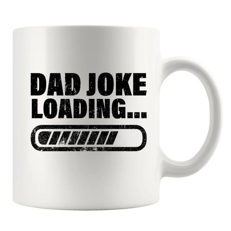 Tailorly White Ceramic 11 oz Mug - Dad Joke Loading Distressed Progress Bar Showing Loading Status With Weathered Black Textures Bar