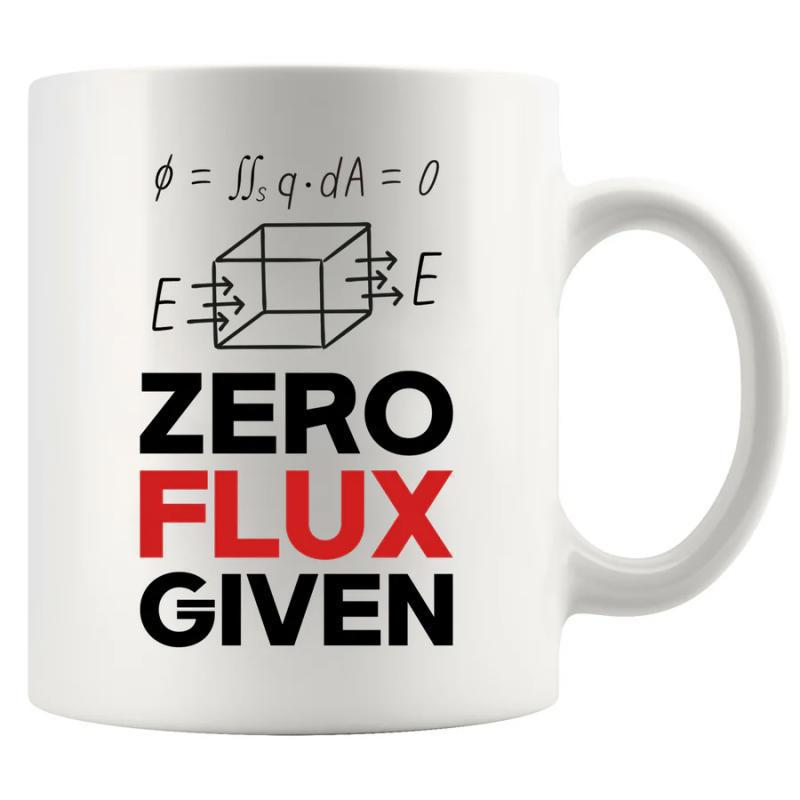 Tailorly White Ceramic 11 oz Mug - Zero Flux Given Scientific Physics Diagram With A Cube And Mathematical Formulas Over A