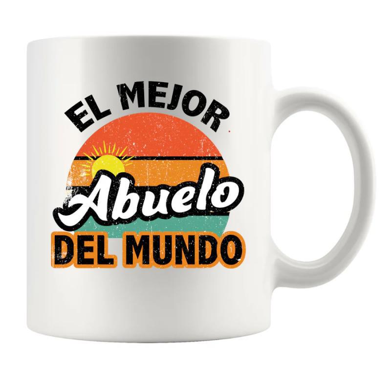 Tailorly White Ceramic 11 oz Mug - Vibrant Vintage Retro Sunset With Distressed Texture And Glowing Rays Sunset