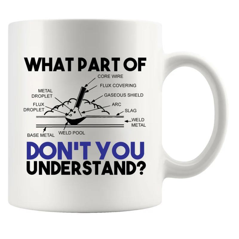 Tailorly White Ceramic 11 oz Mug - What Part Of Don't You Understand Detailed Technical Scientific Diagram Explaining Industrial Metal Arc Process Components