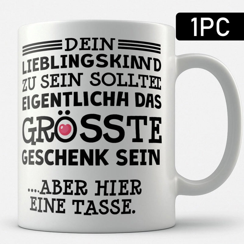 Tailorly White Ceramic 11 oz Mug - Minimalist White Ceramic Vessel Featuring Bold Typography For Humorous Kitchen Mug