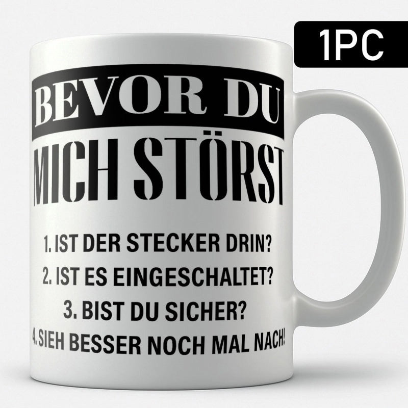 Tailorly White Ceramic 11 oz Mug - Sleek With Bold Black Humorous Text List Mug