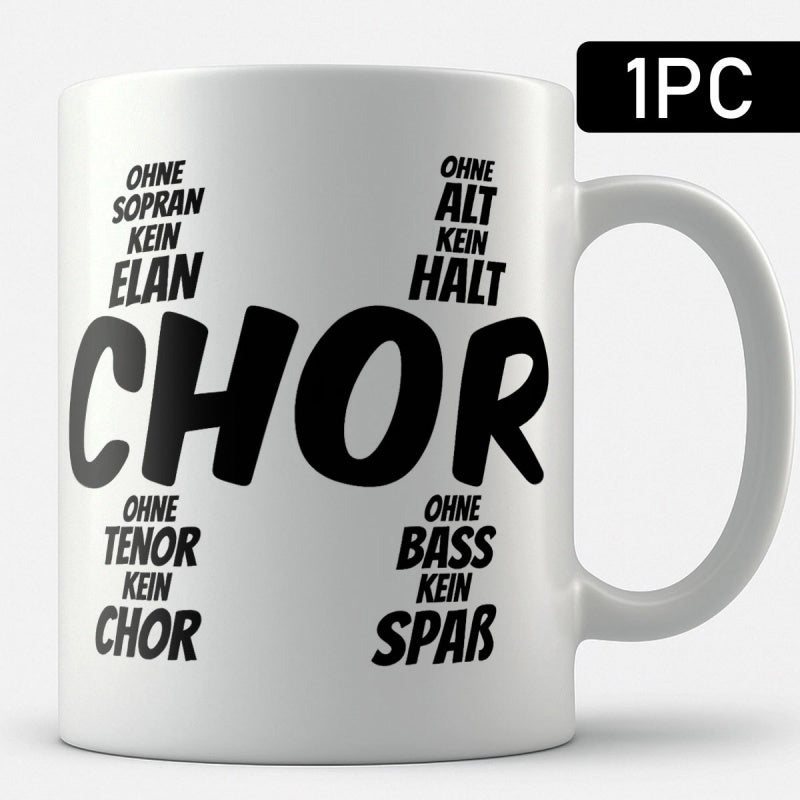 Tailorly White Ceramic 11 oz Mug - Bold Black Artistic Letters Arranged In A Symmetric Grid Pattern Typography