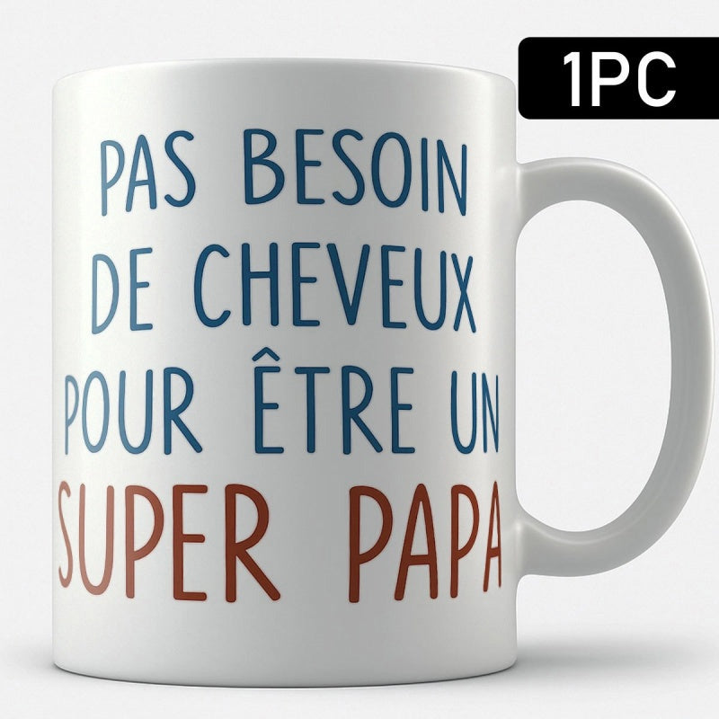 Tailorly White Ceramic 11 oz Mug - Polished Displaying Artistic Minimalist Bold Fatherhood Slogan Mug