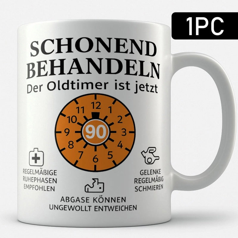Tailorly White Ceramic 11 oz Mug - Classic Orange Inspection Dial Printed On Clean