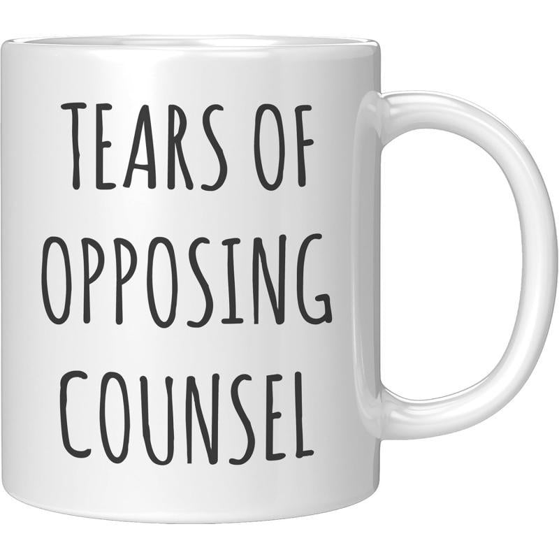 Tailorly White Ceramic 11 oz Mug - Tears Of Opposing Counsel Sleek White Ceramic Vessel With Glossy Finish And Minimalist Style Mug