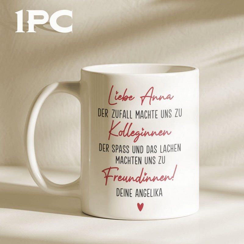 Tailorly White Ceramic 11 oz Mug - Minimalist Featuring Heart With Sentimental Elegant Script Mug