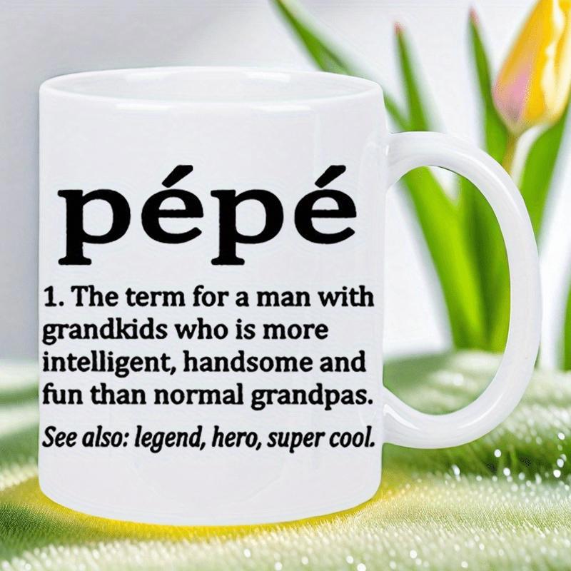 Tailorly White Ceramic 11 oz Mug - Pepe Definition Minimalist Black Typography Style In Elegant Dictionary Layout Mug