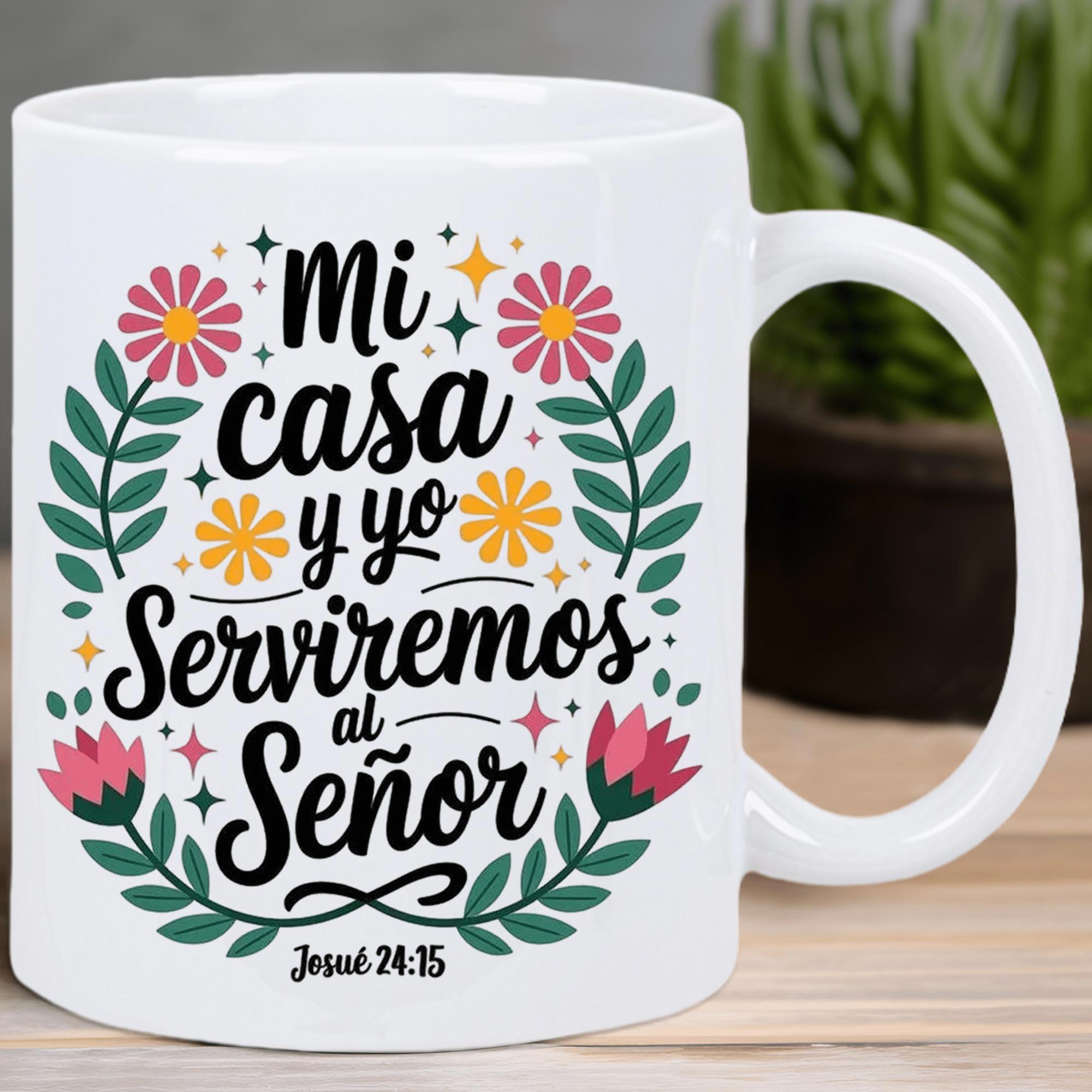 Tailorly White Ceramic 11 oz Mug - Vibrant Blooming Garden With Green Leaves And Symmetrical Colorful Petals Flower