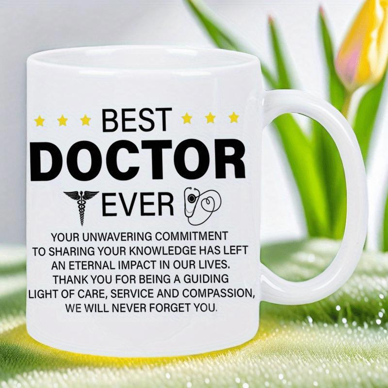 Tailorly White Ceramic 11 oz Mug - Best Doctor Ever Elegant Featuring Professional Medical Caduceus And Stethoscope Symbols Mug