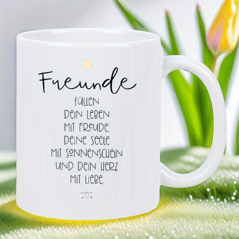 Tailorly White Ceramic 11 oz Mug - Elegant Ceramic Surface Decorated With Beautiful Handwritten Script Quote Text Mug