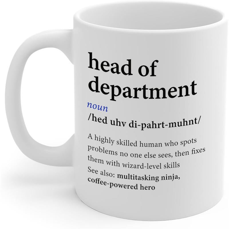 Tailorly White Ceramic 11 oz Mug - Head Of Department Noun A Highly Skilled Human Who Spots Problems No One Else Sees Then Fixes Them With Wizard Level Skills See