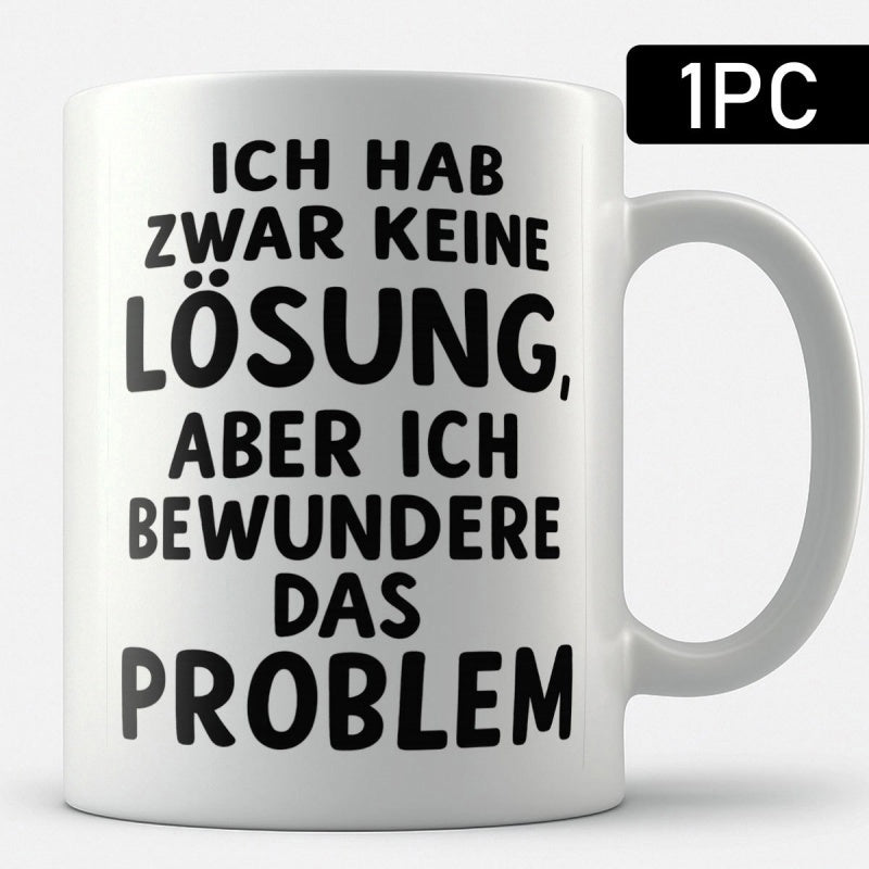 Tailorly White Ceramic 11 oz Mug - Clean Featuring Centered Bold Black Text Message Mug