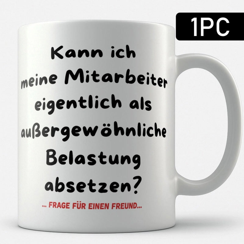 Tailorly White Ceramic 11 oz Mug - Pure With Bold Black Slogan And Red Caption Mug