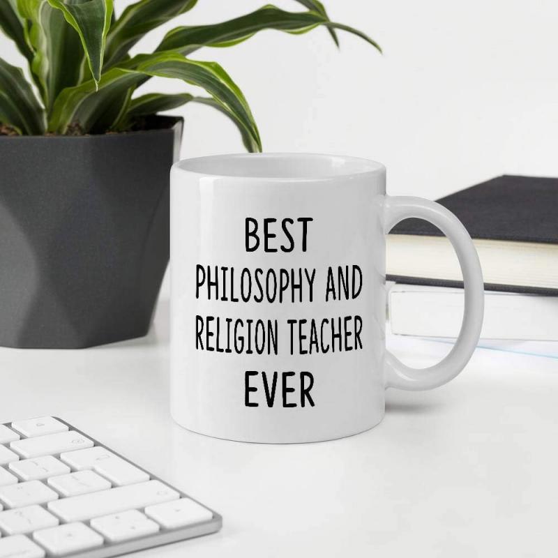 Tailorly White Ceramic 11 oz Mug - Best Philosophy And Religion Teacher Ever Minimalist White Ceramic Vessel Displaying Bold Inspiring Educational Textual Message