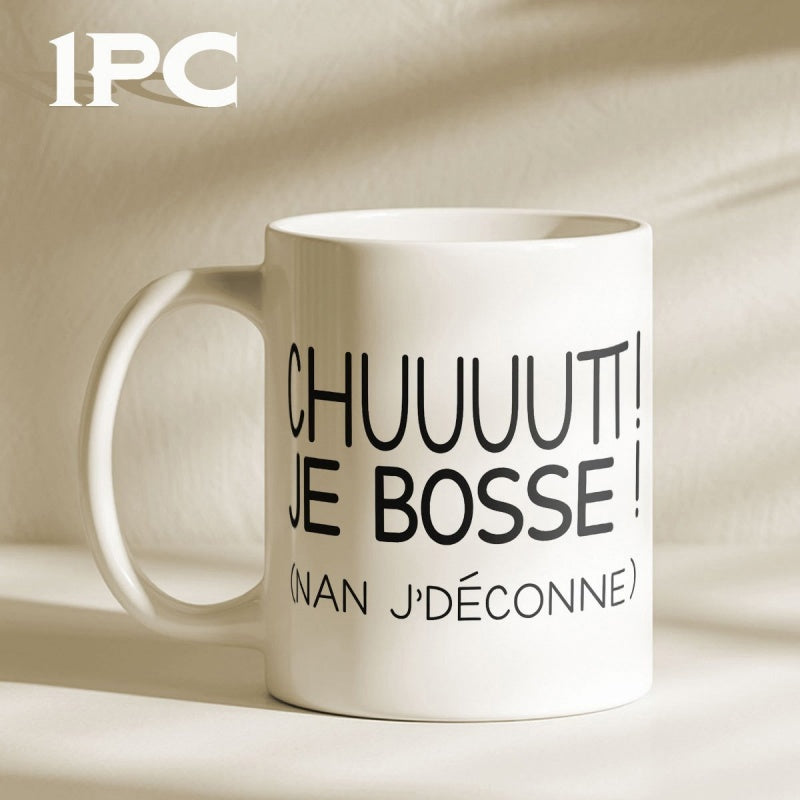Tailorly White Ceramic 11 oz Mug - Elegant White Ceramic Container Resting In Gentle Natural Light On Smooth Surface Mug