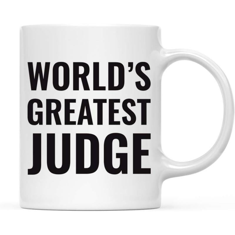 Tailorly White Ceramic 11 oz Mug - World's Greatest Judge Bold Black Lettering Printed On A Smooth Mug
