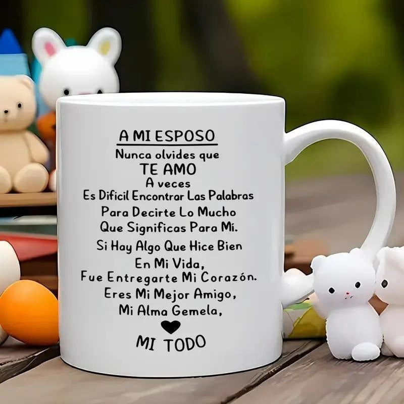 Tailorly White Ceramic 11 oz Mug - Minimalist Featuring Sentimental Heart And Meaningful Message Mug