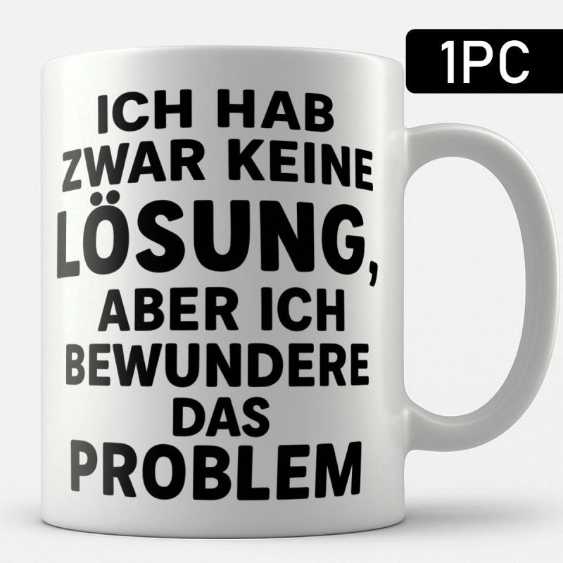 Tailorly White Ceramic 11 oz Mug - Plain With Clean Black Printed Bold Lettering Mug