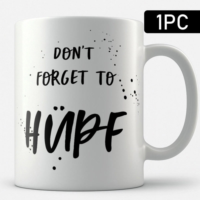 Tailorly White Ceramic 11 oz Mug - Dont Forget To Splattered Ink Pattern Featuring Clean Minimalist Bold Modern Typography Mug