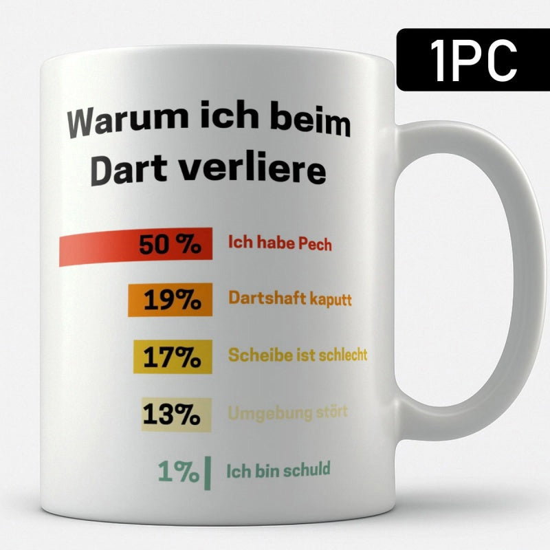 Tailorly White Ceramic 11 oz Mug - Colorful Horizontal Bar Chart Showing Data Statistics With Percentage Values Chart