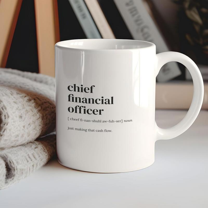 Tailorly White Ceramic 11 oz Mug - Chief Financial Officer Minimalist Black Text Design Printed On A Clean Mug