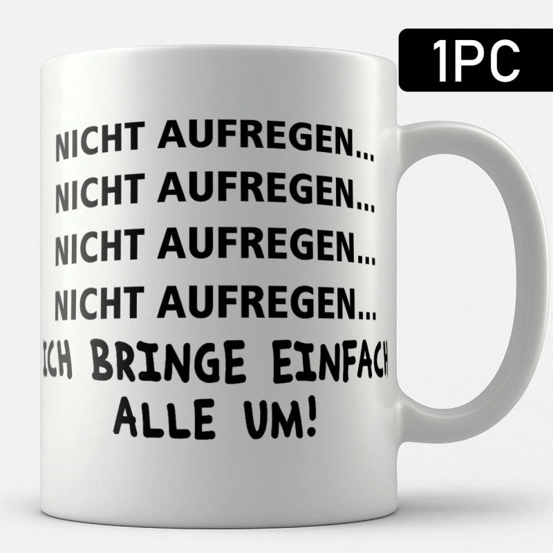Tailorly White Ceramic 11 oz Mug - Elegant White Ceramic Vessel With Bold Minimalist Repeating Sarcastic Phrase Mug