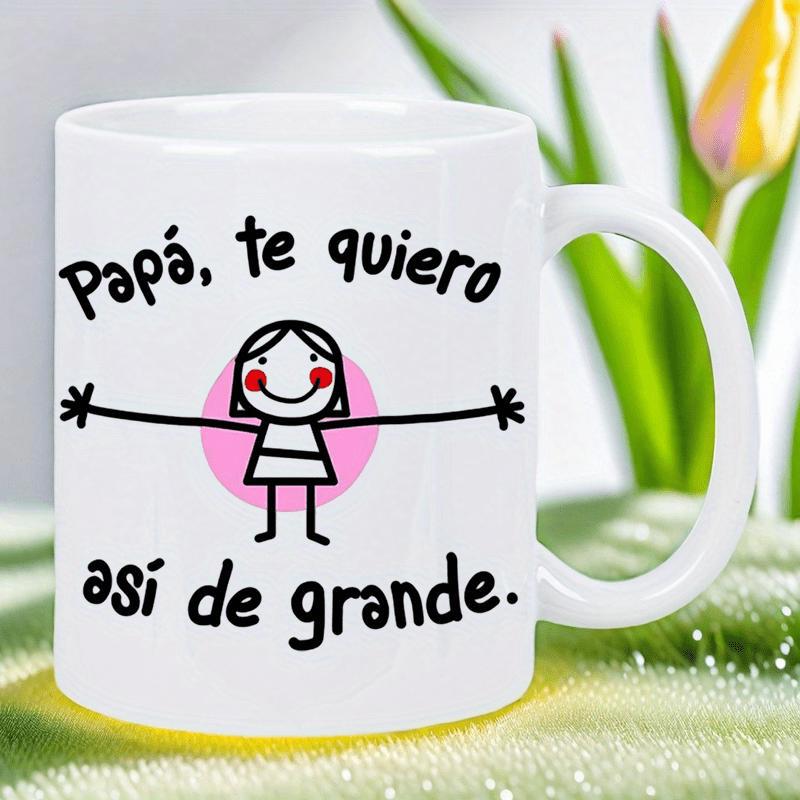 Tailorly White Ceramic 11 oz Mug - Hand Drawn Minimalist Sketch Featuring A Small Happy Smiling Child Girl