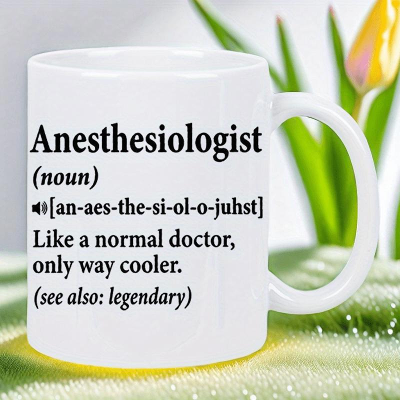 Tailorly White Ceramic 11 oz Mug - Anesthesiologist Like A Normal Doctor Only Way Cooler Legendary Sleek Ceramic Coffee Vessel Featuring Bold Minimalist Definition