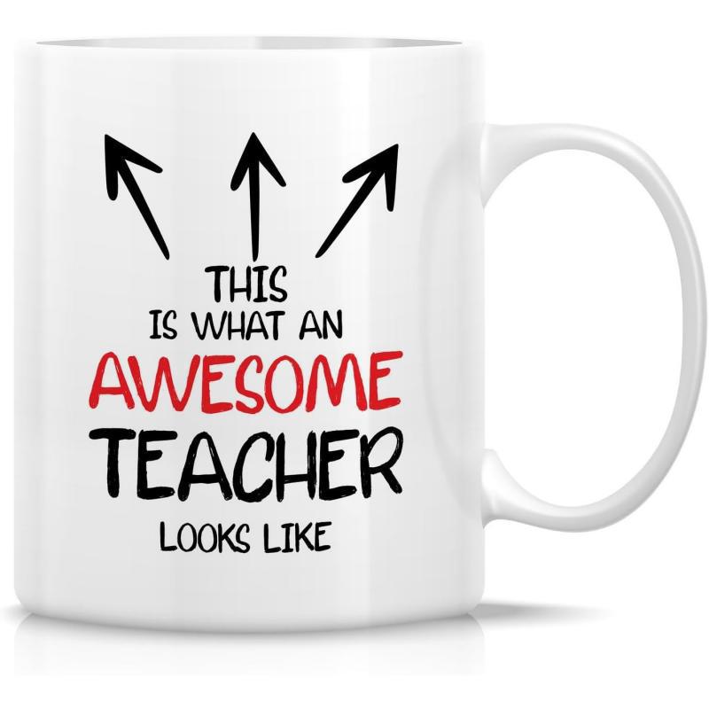 Tailorly White Ceramic 11 oz Mug - This Is What An Awesome Teacher Looks Like Three Simple Hand Drawn Arrows Pointing Upwards In A Clean Arrangement Arrows
