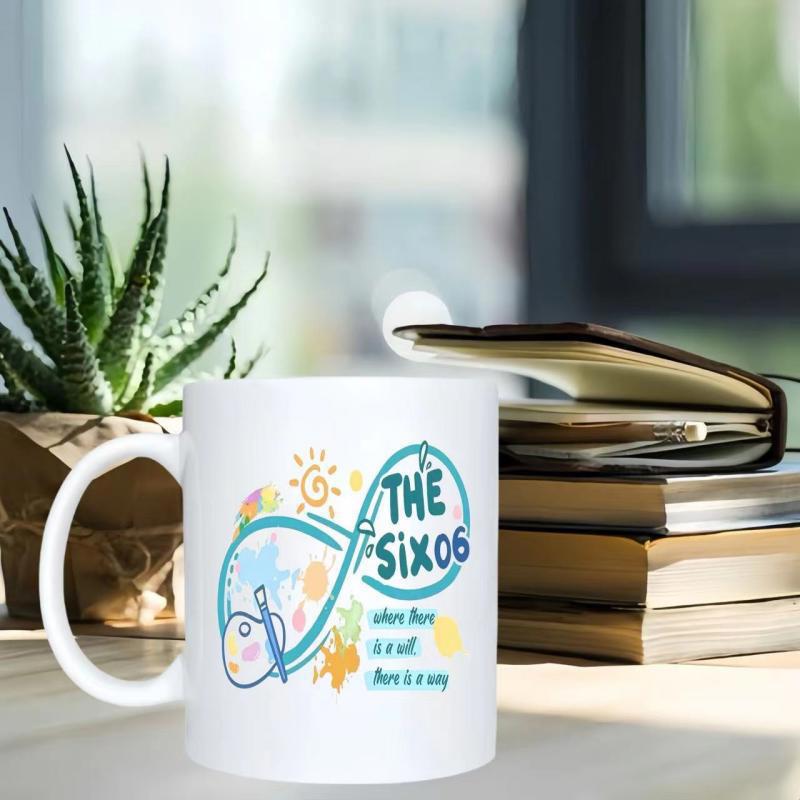Tailorly White Ceramic 11 oz Mug - The Six06 Where There Is A Will There Is A Way Colorful Artistic Palette With Brushes And Sun Under A Looping Path Mug