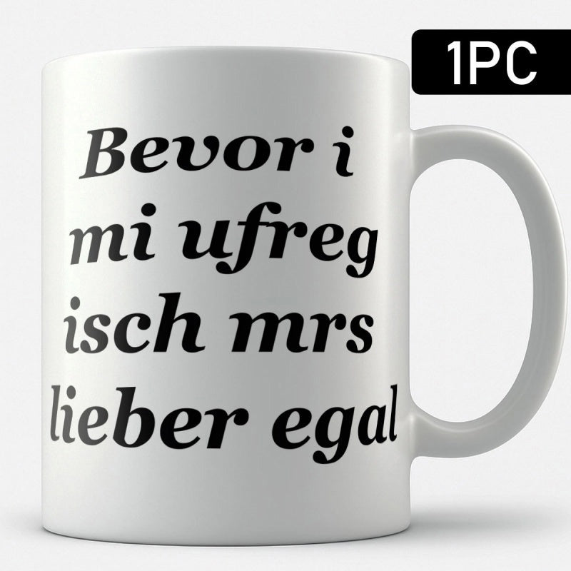 Tailorly White Ceramic 11 oz Mug - Minimalist White Ceramic Drinking Vessel With Elegant Stylized Typography Mug