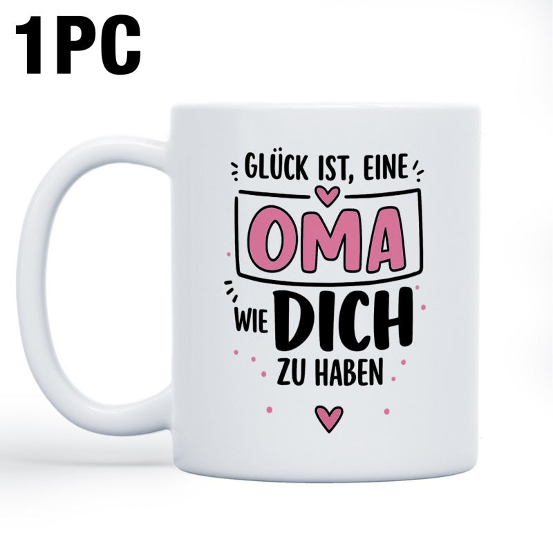 Tailorly White Ceramic 11 oz Mug - Ceramic White Surface Featuring Sentimental Pink Hearts And Boxed Typography Design Mug
