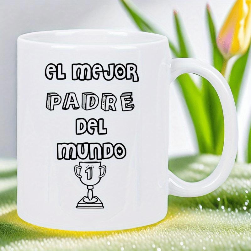 Tailorly White Ceramic 11 oz Mug - Minimalist Line Art Illustrating A First Place Victory Achievement Success Symbol Trophy