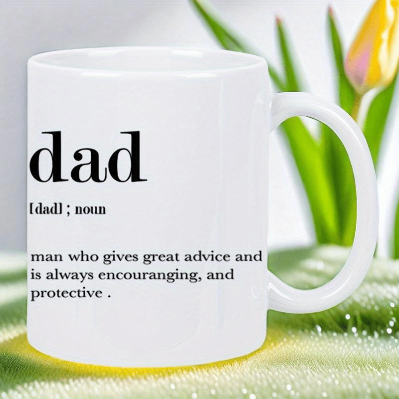 Tailorly White Ceramic 11 oz Mug - Dad Definition Classic White Ceramic Vessel Featuring Black Dictionary Typography Layout Minimalist Mug