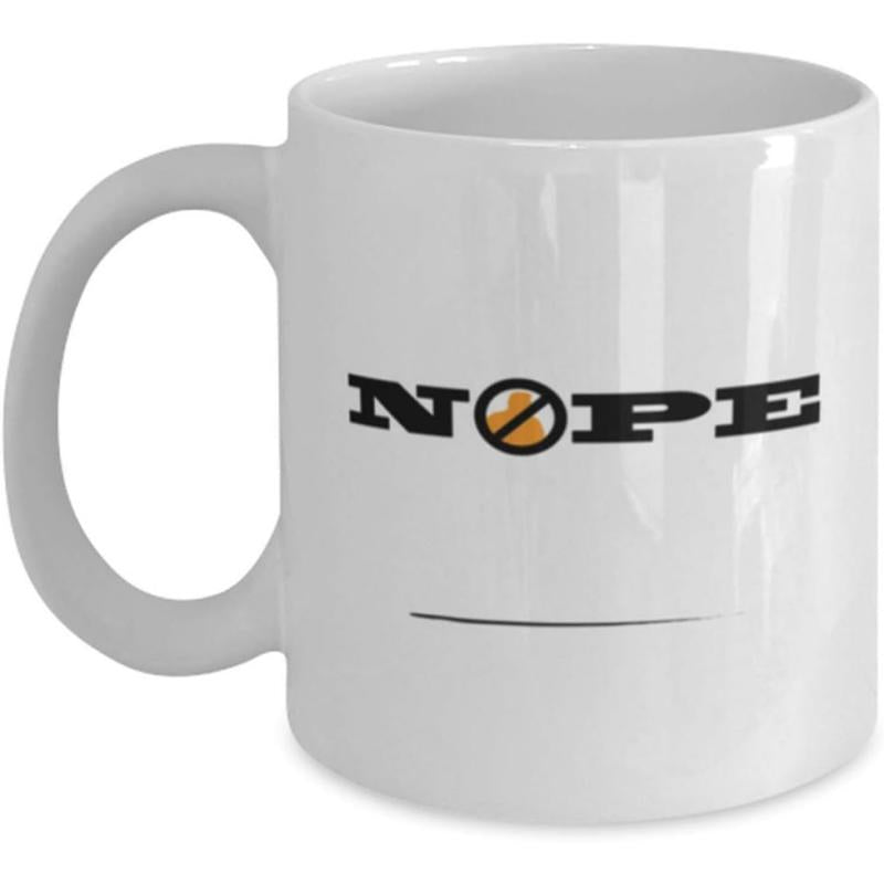 Tailorly White Ceramic 11 oz Mug - Nope Clean Displaying Bold Black Text And Symbolic Prohibition Icon Mug