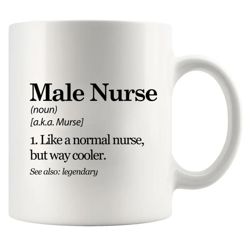 Tailorly White Ceramic 11 oz Mug - Male Nurse Murse Way Cooler Legendary Minimalist Black Text Printed On Smooth Surface