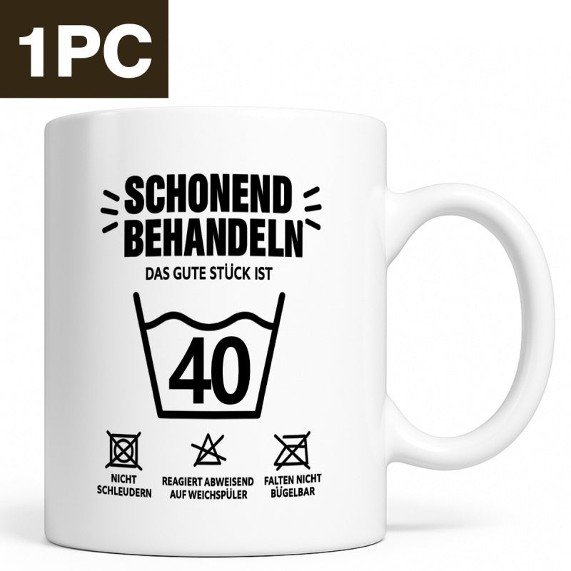Tailorly White Ceramic 11 oz Mug - Minimalist Laundry Care Symbols Printed On A Clean Ceramic Mug