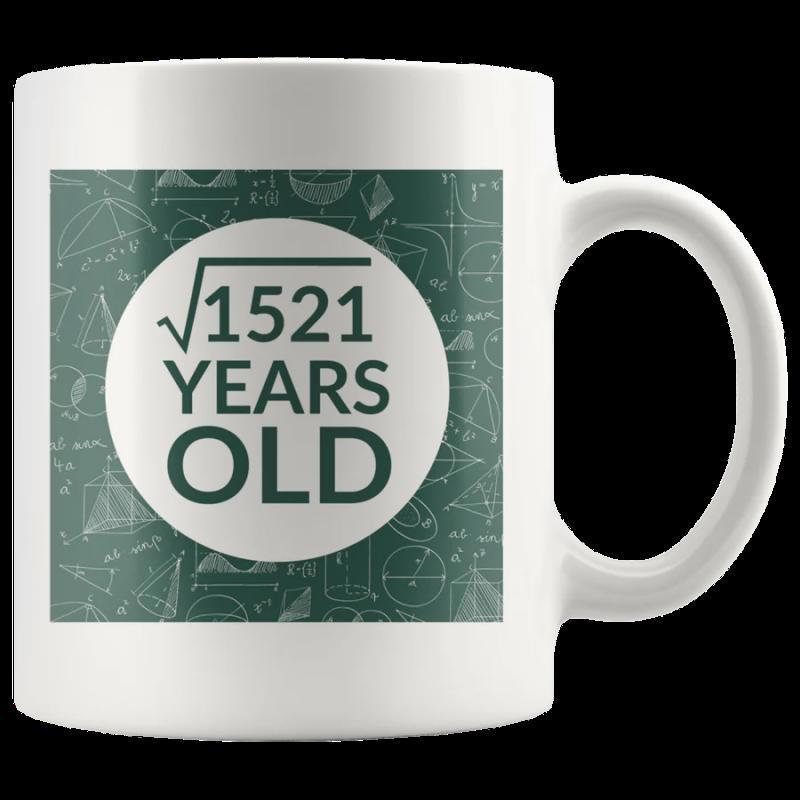 Tailorly White Ceramic 11 oz Mug - 1521 Years Old Mathematical Formulas On Green Background With A Central White Circular Frame Mug