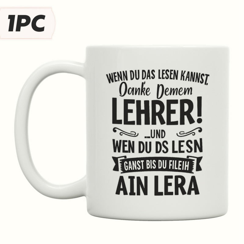 Tailorly White Ceramic 11 oz Mug - Pure With Artistic Black Typography And Decorative Banner Mug