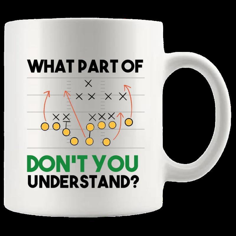 Tailorly White Ceramic 11 oz Mug - What Part Of Don't You Understand Detailed American Football Strategy Diagram Featuring Directional Arrows And Markers Play