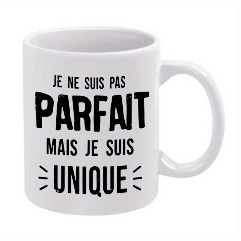 Tailorly White Ceramic 11 oz Mug - Elegant Minimalist Black Inspirational Typography On A Polished