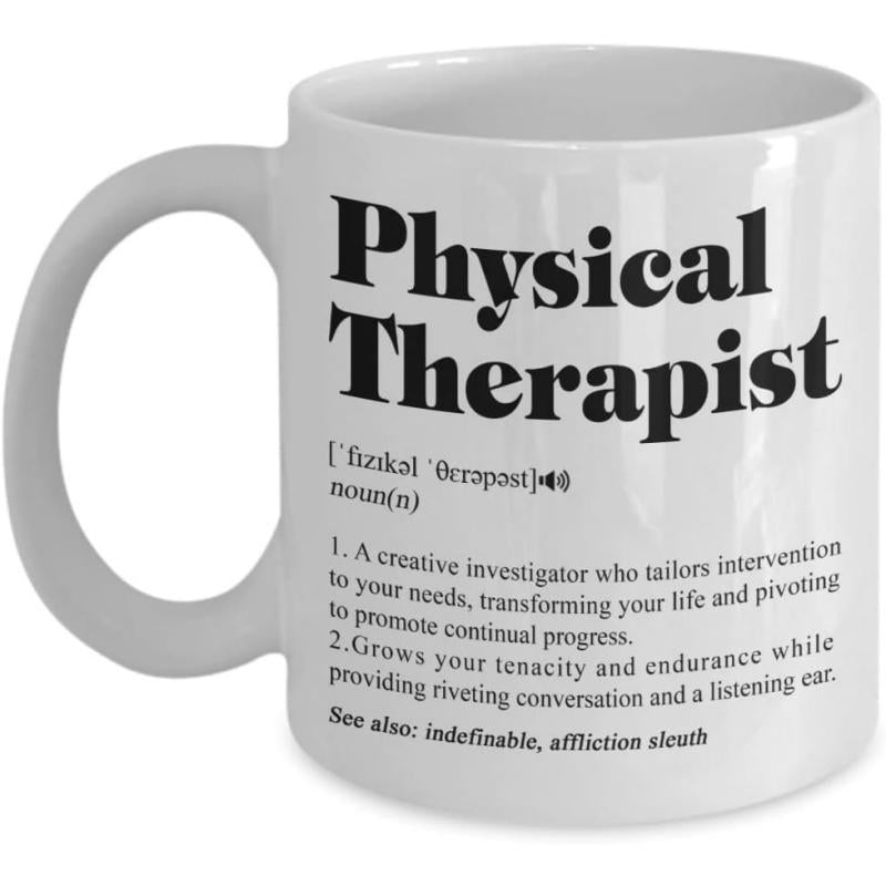 Tailorly White Ceramic 11 oz Mug - Physical Therapist Dictionary Style Definition Printed On A Simple Ceramic Coffee Mug