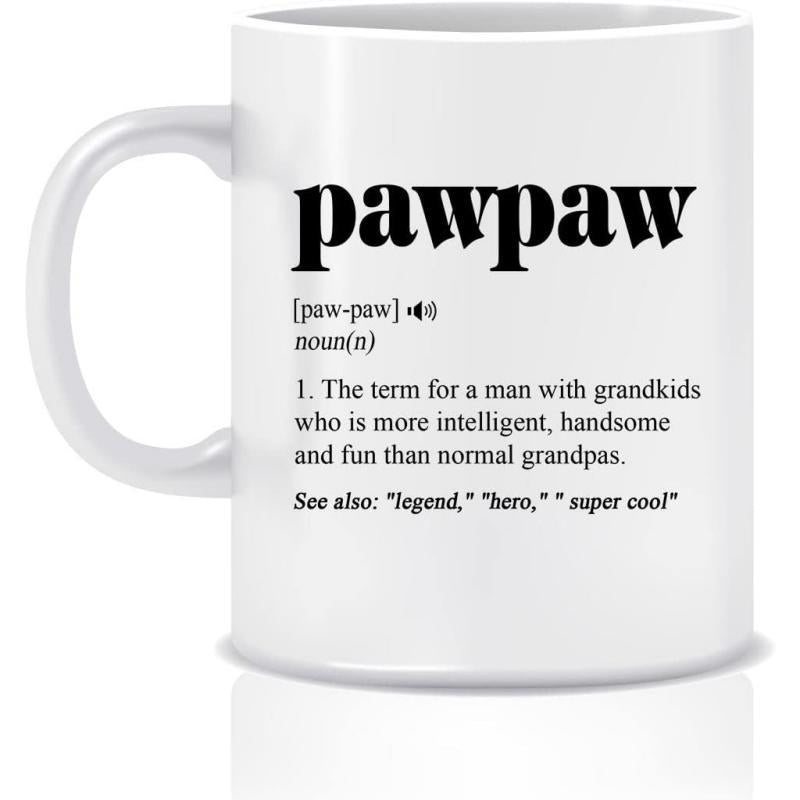 Tailorly White Ceramic 11 oz Mug - Pawpaw Sleek Modern Dictionary Definition Typography Set Against A Clean White Background Mug